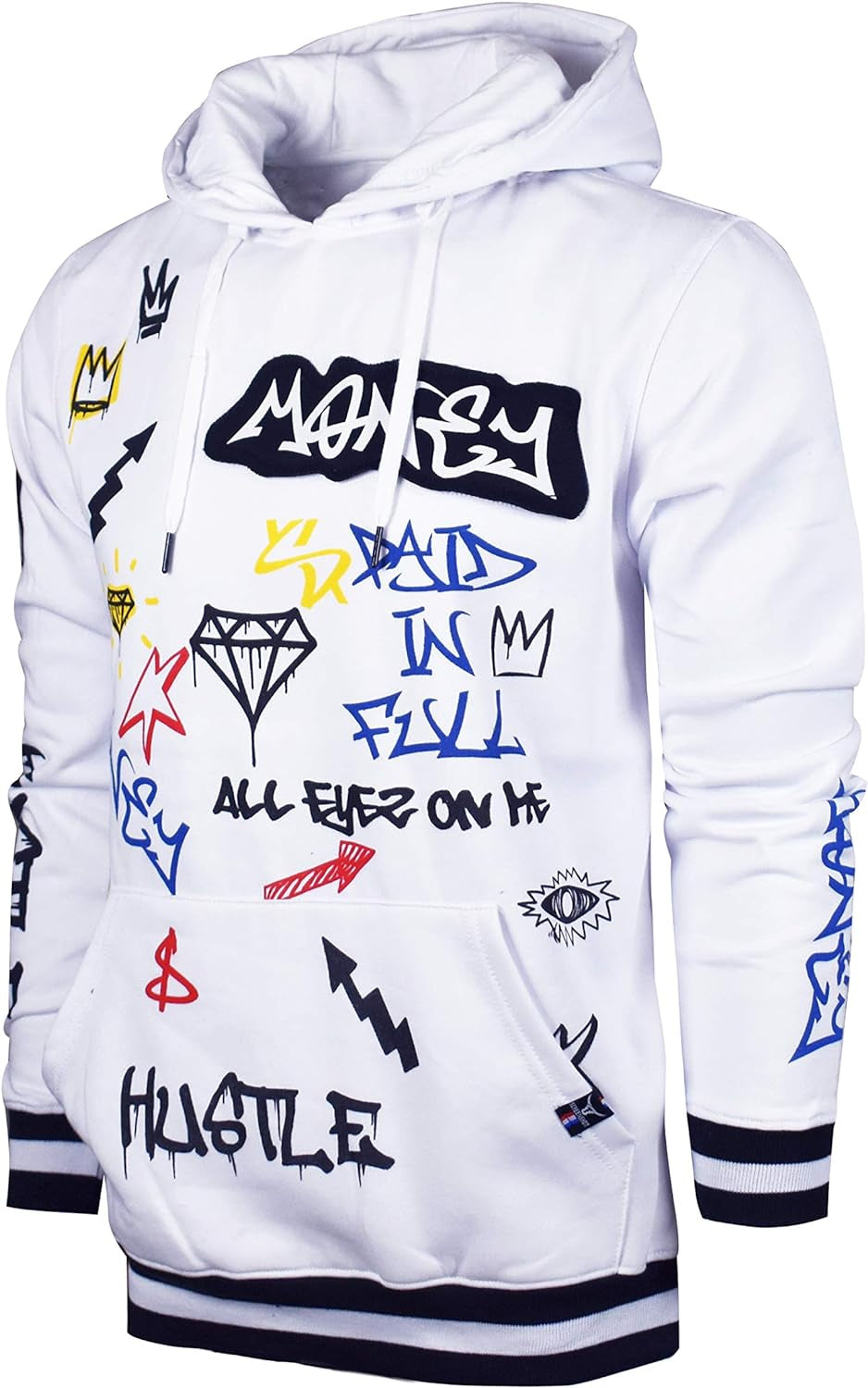 BRAND Mens Hip Hop Premium Slim Fit Track Pants - Athletic Jogger Bottom with Side Taping