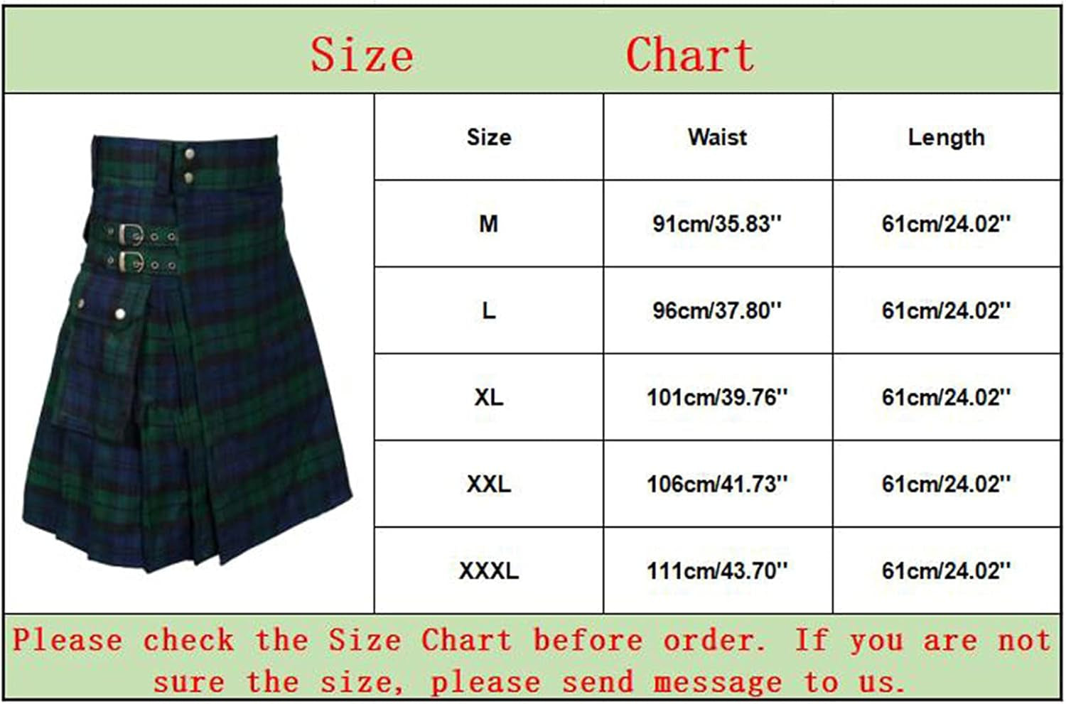 Athletic Shorts, Vintage Kilt Scotland Gothic Fashion Kendo Pocket Skirts Scottish Clothing Green B 3X-Large