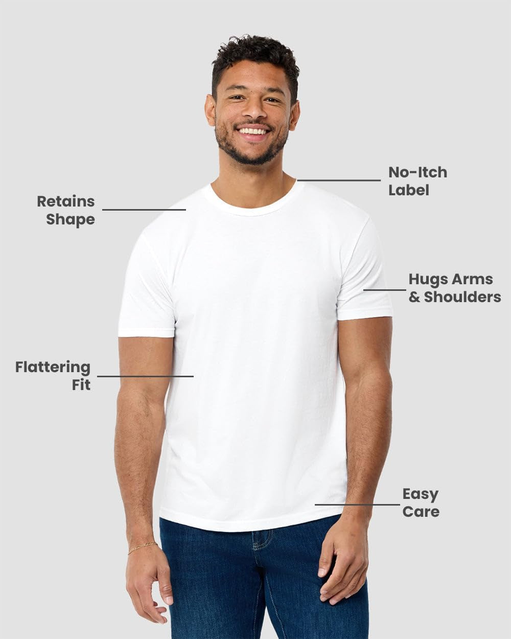Men'S T-Shirts Soft Cotton Blend Crew Neck Tee S - 4XL Athletic Fit Plain & Logo Basic T-Shirt for Men