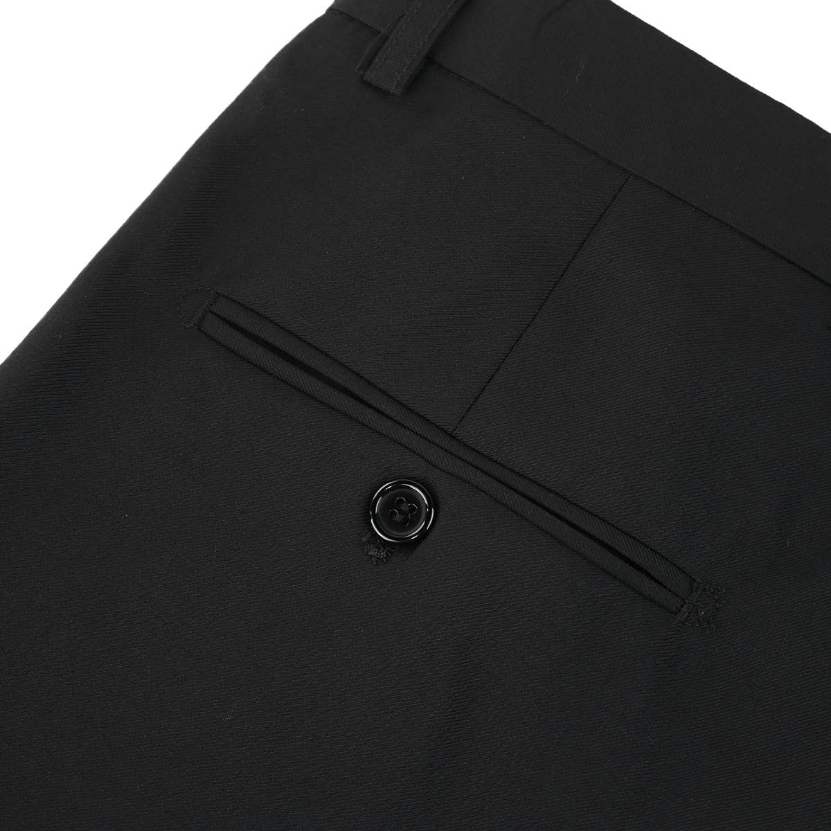 Mens Classic Slim Fit Fit Stretch Flat Front Slacks Dress Pants