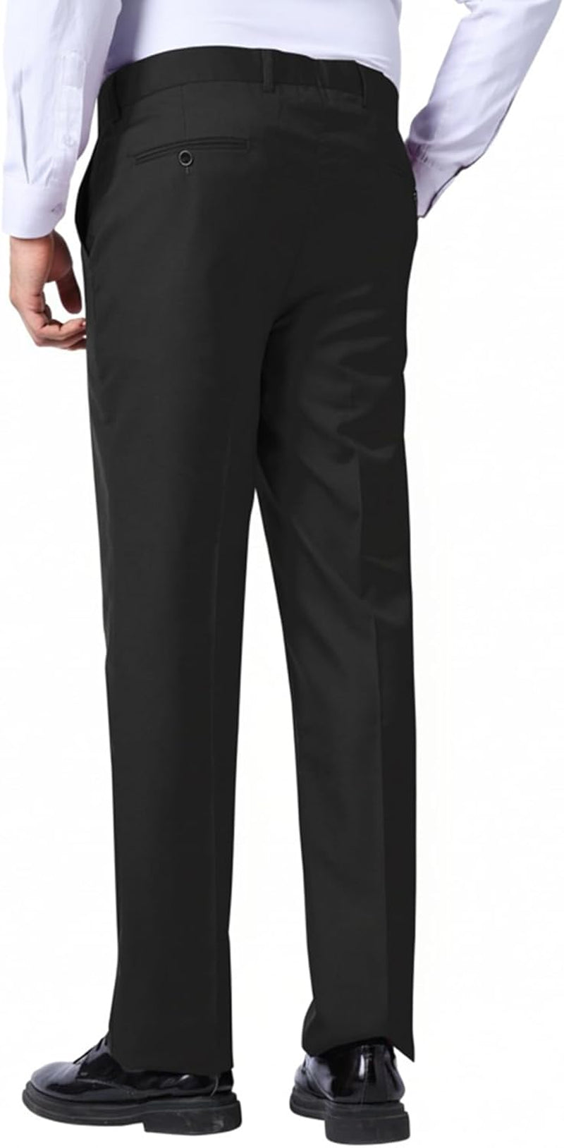 Mens Classic Slim Fit Fit Stretch Flat Front Slacks Dress Pants