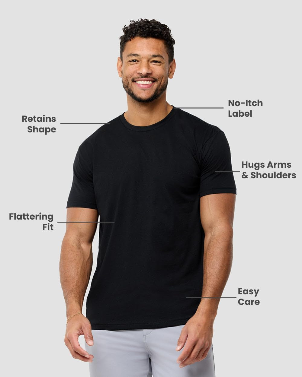 Men'S T-Shirts Soft Cotton Blend Crew Neck Tee S - 4XL Athletic Fit Plain & Logo Basic T-Shirt for Men