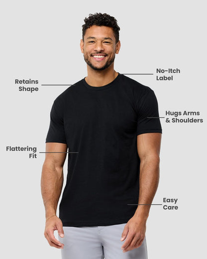 Men'S T-Shirts Soft Cotton Blend Crew Neck Tee S - 4XL Athletic Fit Plain & Logo Basic T-Shirt for Men