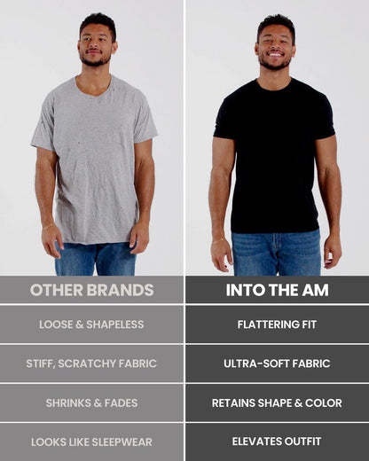 Men'S T-Shirts Soft Cotton Blend Crew Neck Tee S - 4XL Athletic Fit Plain & Logo Basic T-Shirt for Men