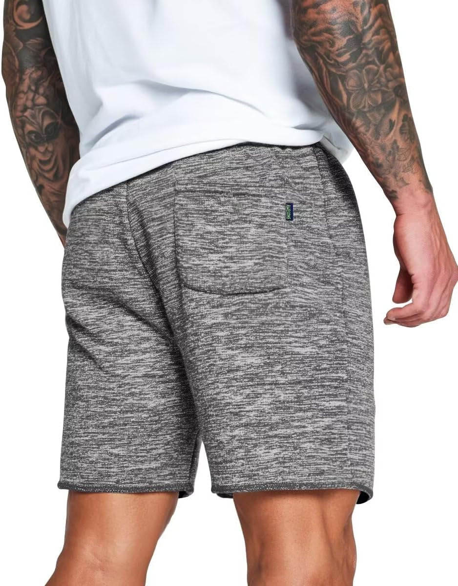 Mens Lounge Shorts Knit Terry Cloth Drawstring Athletic Sweat Shorts with Pockets 6 Inch