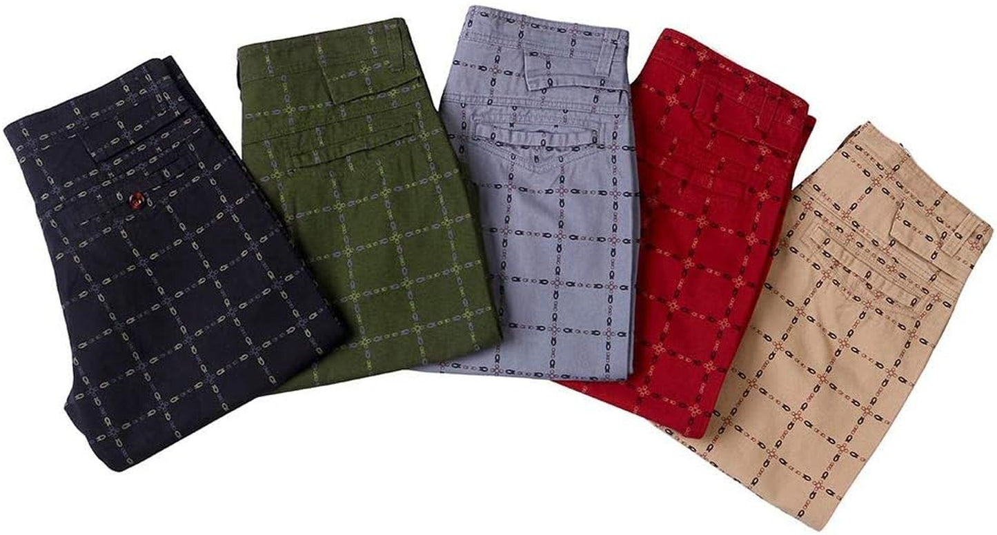 Classic Plaid Slim Fit Cargo Shorts for Men 9" Inseam Casual Outdoor Knee Length Board Pants Comfy Hiking Trunks Khaki